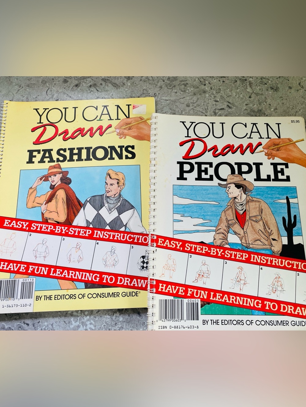 You Can Draw People & Fashions Vintage Instruction Books - Unused -Fun Hobby